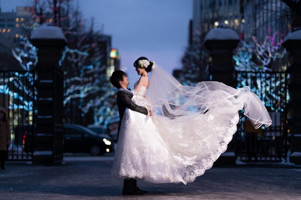 札幌で結婚写真と前撮りロケ撮影 - 大人のウェディングフォト