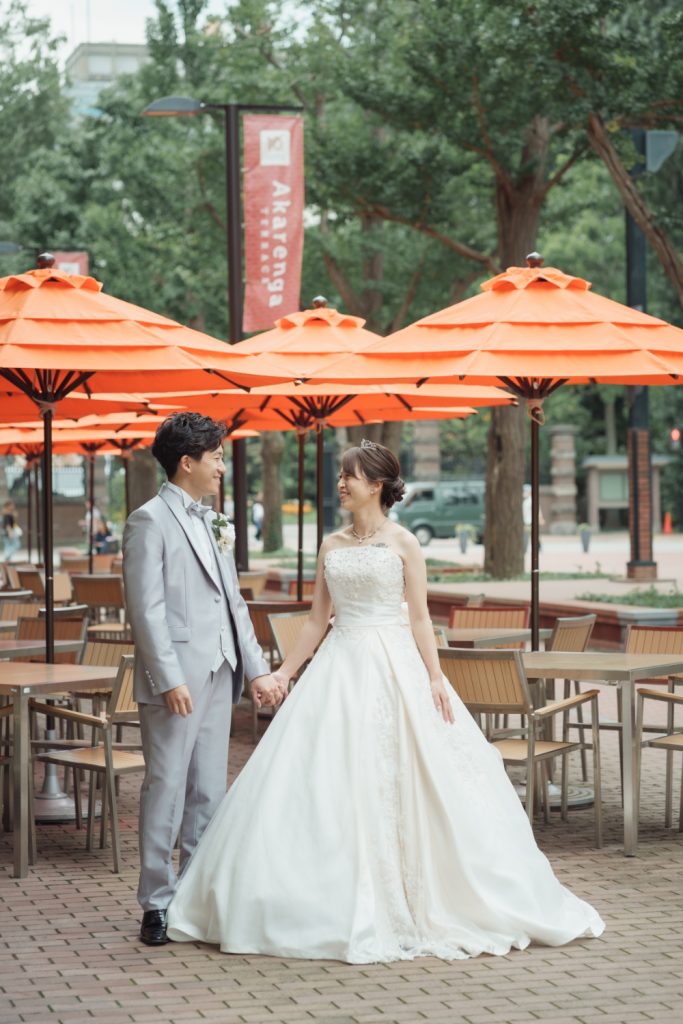 札幌光のチャペルで写真だけ結婚式紅葉結婚写真