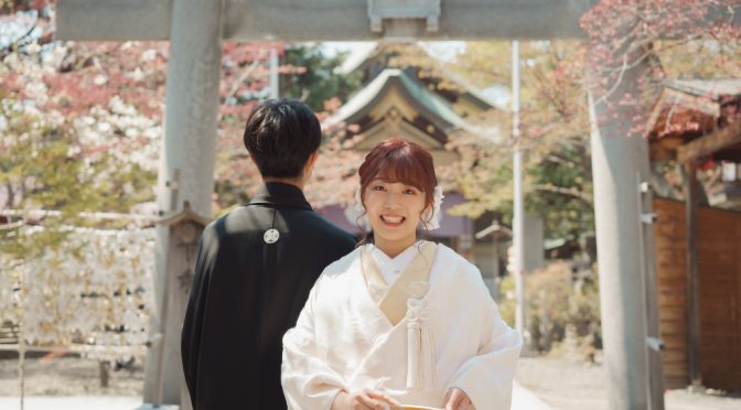 札幌弥彦神社でオトナのウェデイングフォト