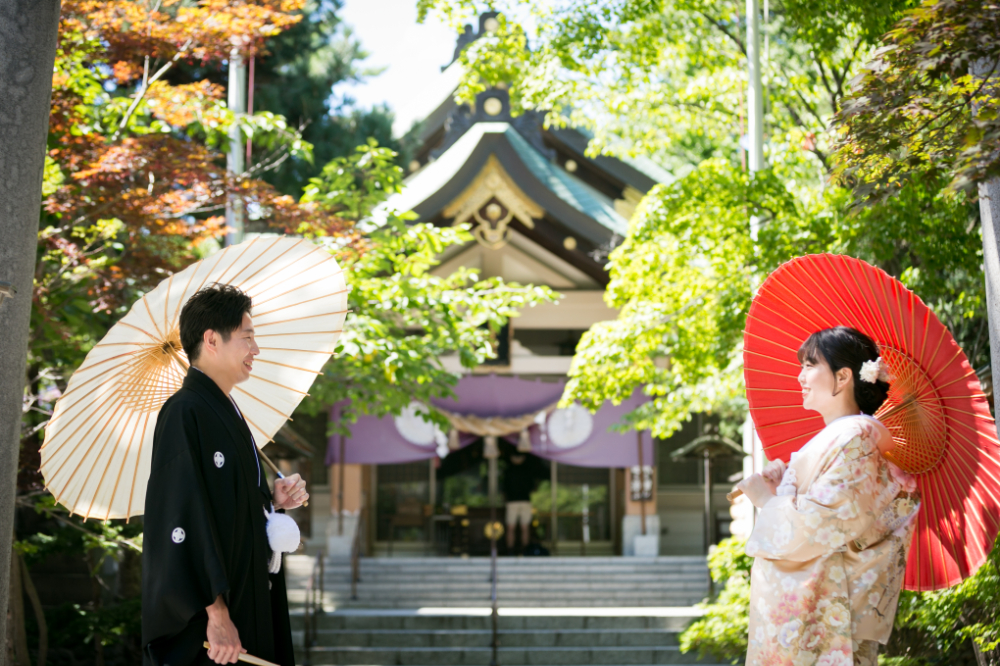 札幌弥彦神社でオトナのウェデイングフォト